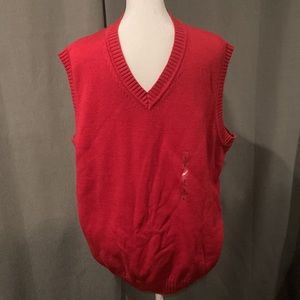 NWT MENS SZ L BURGUNDY IVY CREW SWEATER VEST